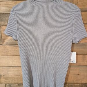Nine West Gray Ribbed Turtleneck Sweater